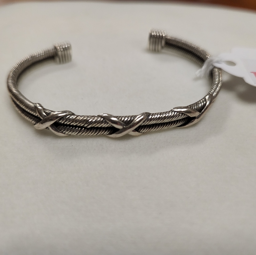 Silver Braded Metal Bracelet #447
